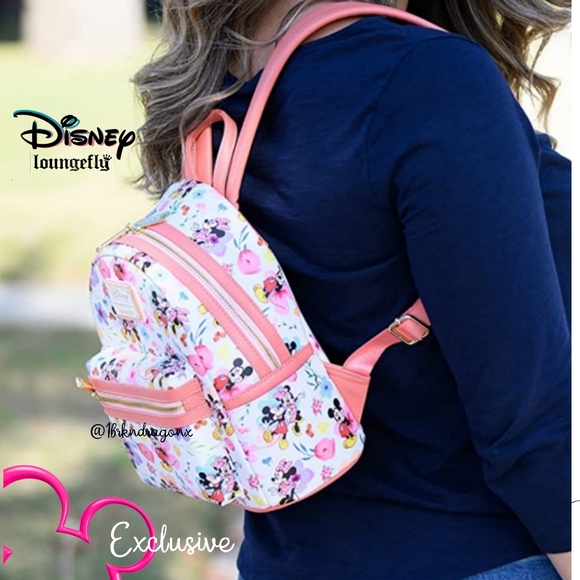 NWT Floral Pastel Disney 100th Anniversary Spring Backpack  Exclusive Loungefly - Picture 15 of 16
